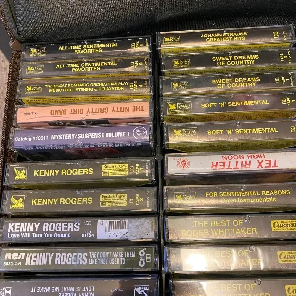1 Box Of Vintage Cassette Tapes 30 Pieces Lot 29 Open 1 Unopened Oldies Songs